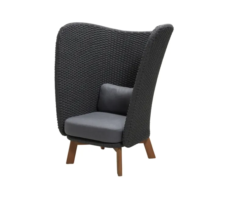 Gartenstuhl Loungesessel Cane-line �Peacock Wing� Korbsessel Rattan dunkelgrau